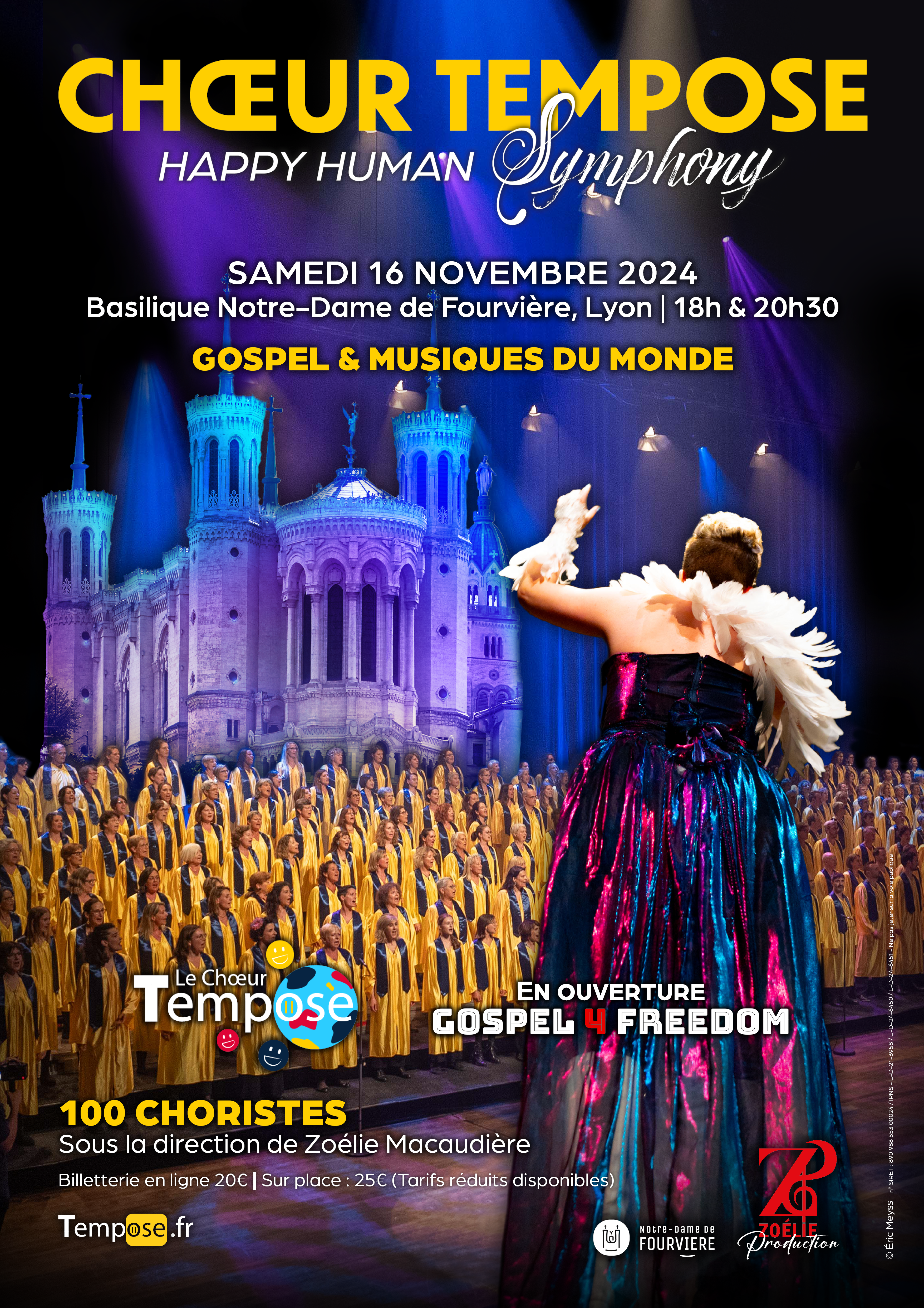 Affiche Chœur Tempose, Happy Human Symphony, 16 novembre 2024 à la Basilique de Fourvière