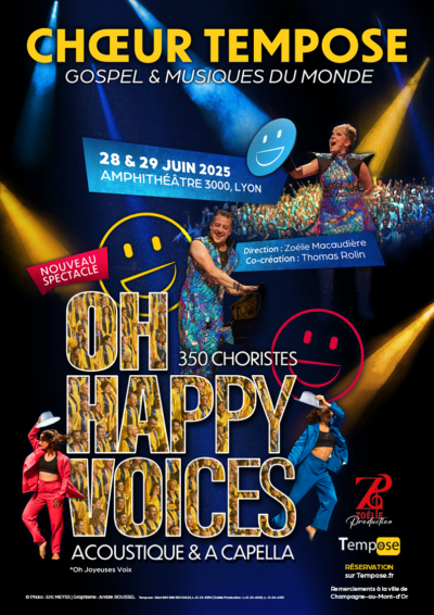 Affiche Chœur Tempose - Spectacle 2025 - Oh Happy Voices